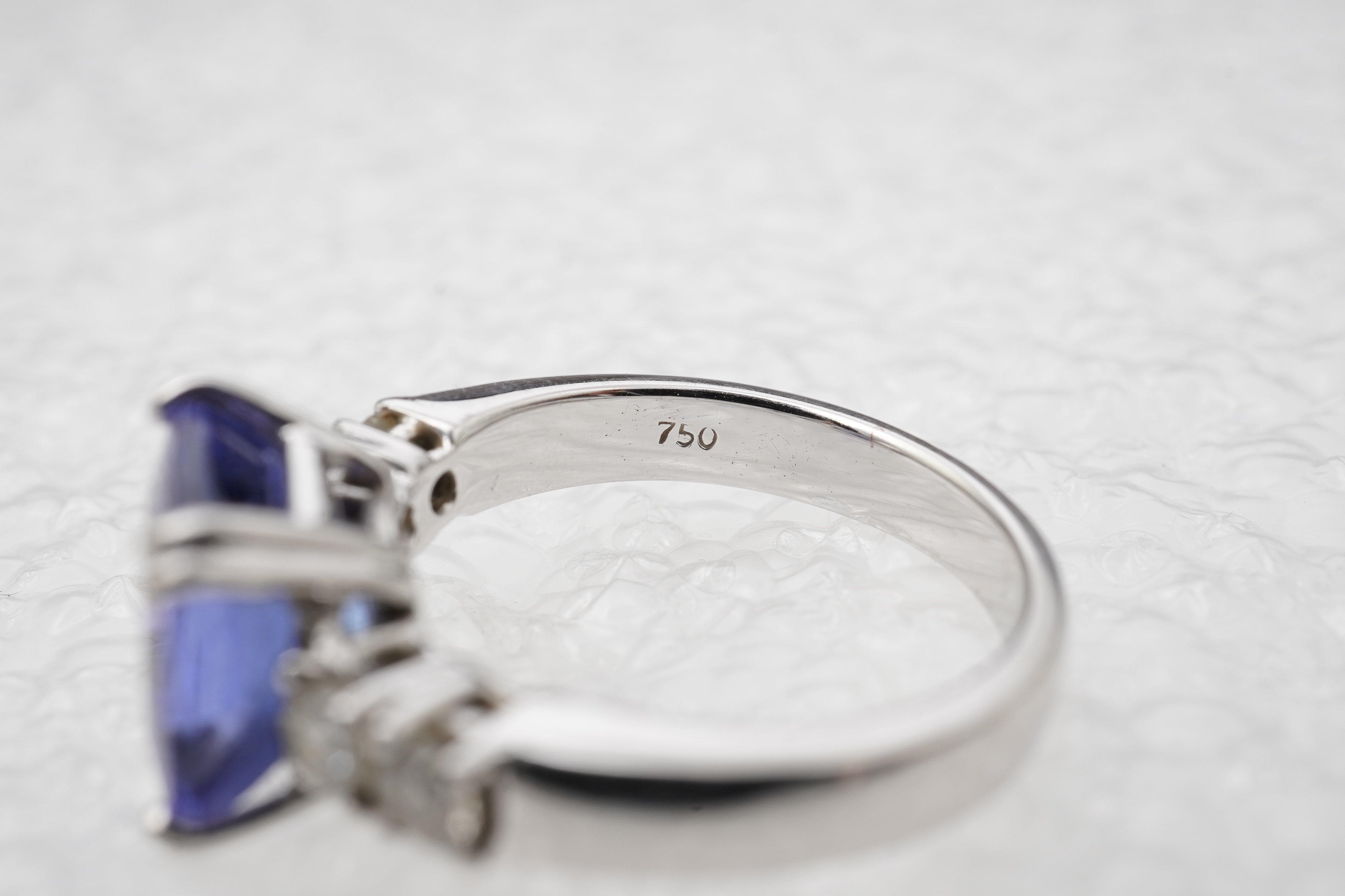 A tanzanite and diamond ring